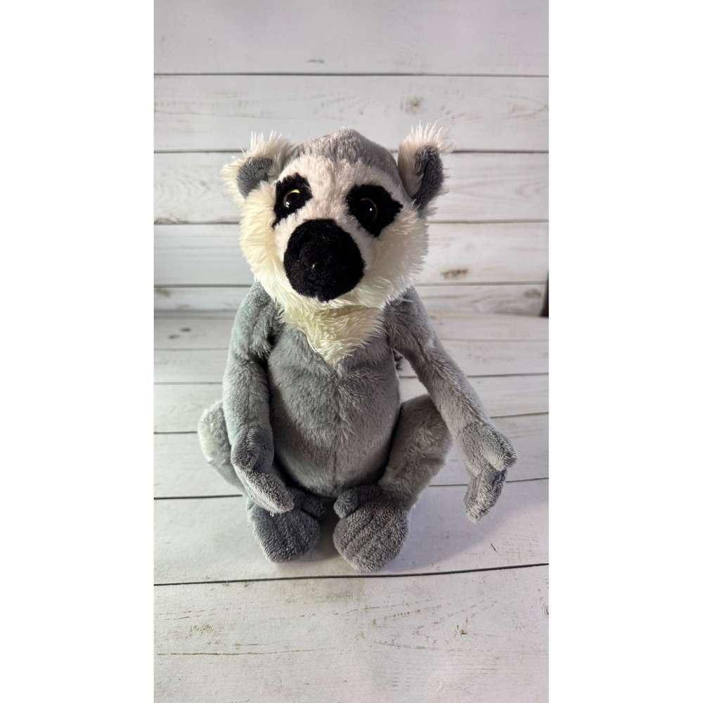 Ganz Webkinz Ringtailed Lemur Plush HM369 Grey‎ White Striped Tail No Code